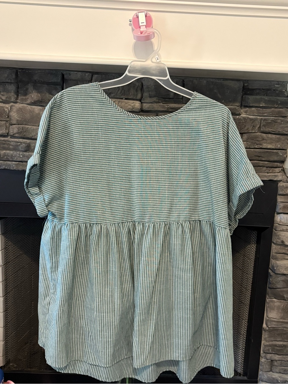 Womens Striped Short-sleeve baby doll top